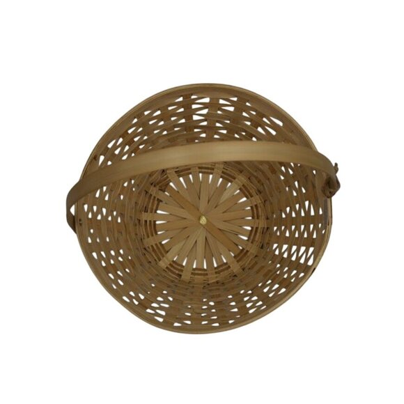 Natural Bamboo Woven Basket With Handle - Picture 5 of 6